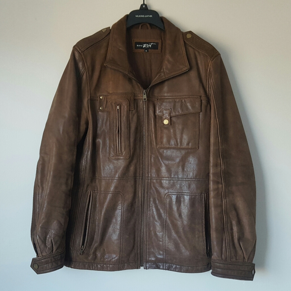 Black Rivet Genuine Leather Jacket